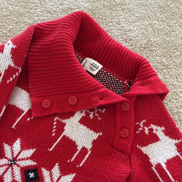 Janie and Jack red winter sweater - Picture 2 of 4